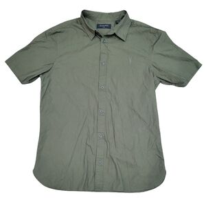 All Saints Men's Olive Button Down Shirt